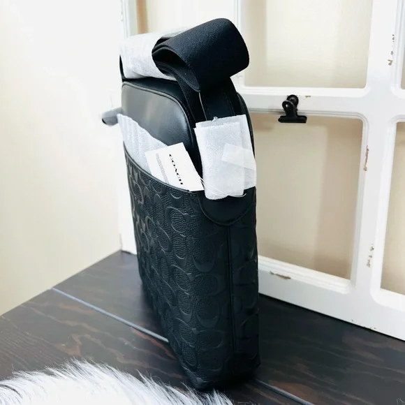 COACH Men’s Houston Flight Bag Signature Leather - Picture 5 of 11